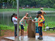 No parque Ibirapuera, famílias aproveitavam para se refrescar após o passeio&nbsp; <br>