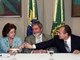 Como presidente do Senado, acompanhou diversos eventos do Executivo e era um dos interlocutores do governo no Congresso. Na foto, Renan com a então ministra Dilma Rousseff e o ex-presidente Lula