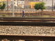 Funcionário faz manutenção na linha de trem próxima a Estação Lapa da CPTM