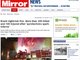 O britânico Mirror diz que o incêndio ocorreu após "faíscas pirotécnicas"<br>