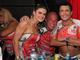 A modelo Mirela Santos e o humorista Wellington Muniz, do <i>Pânico na Band</i>, também marcaram presença na feijoada da Grande Rio