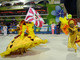 Casal de mestre-sala e porta-bandeira durante o desfile da Unidos do Jacarezinho