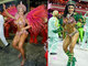 Já nesta terça (12) de madrugada, durante o desfile da Mangueira, Gracy estava mais cheinha com os músculos menos aparentes