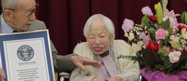 * Japonesa de 114 anos é reconhecida como a mulher mais velha do mundo.