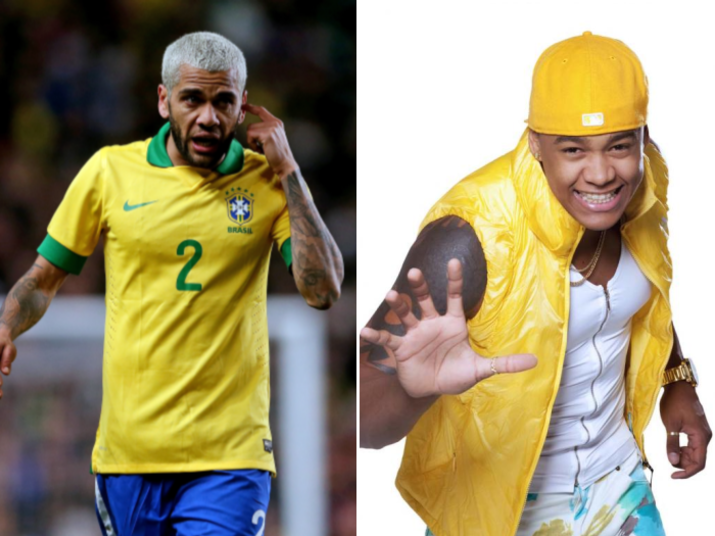 

Daniel Alves é chamado de Parangolé, nome de um grupo baiano
de pagode. Será que o lateral e o vocalista Léo Santana foram separados na
infância?

Além de Parangolé, o jogador também já foi chamado de Vampiro Baiano