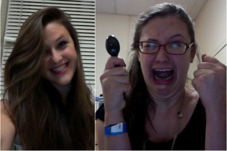 Que ela ficou feia a gente entendeu, mas quem posa com uma colher na mão para uma foto?