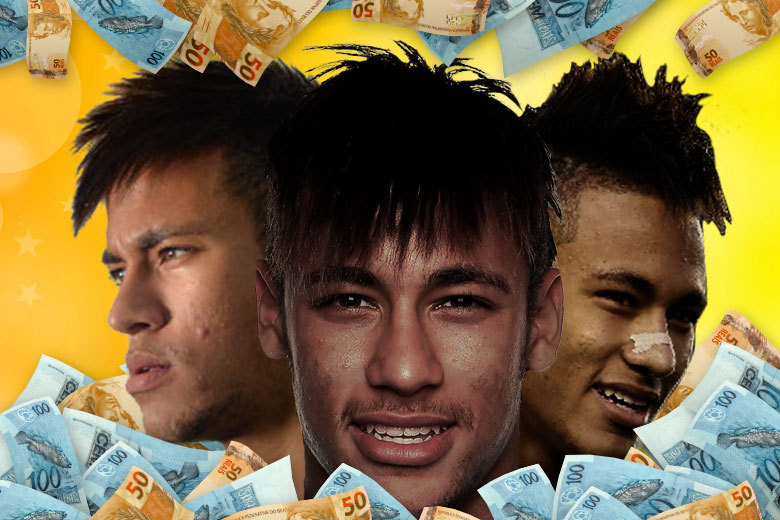 O que você faria se fosse o atleta brasileiro mais bem pago do mundo, com salário anual de R$ 43 milhões ou R$ 3,6 milhões por mês? Viver uma boa vida, claro, sem desprezar o futuro! O craque Neymar torra sua grana com mansões, carrões esportivos e paga até R$ 350 para manter seu cabelo alisado e aparado. Do outro lado, fatura vendendo de cueca a caneca na internet. Tem até adesivo sensual para seu celular e almofadas para dormir com o craque. Nas imagens a seguir, o R7 detalha o que o jogador já comprou, os negócios como empresário e quanto ele embolsa em cada contrato