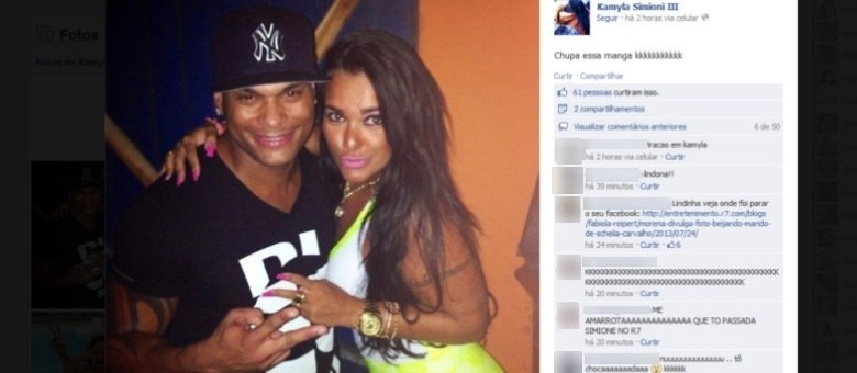 



Casada há seis anos com Oliver, Faby Monarca ficou indignada com a justificativa de Tony Salles pela traição à mulher. Segundo Faby, Scheila não merecia estar passando por uma situação dessas. — Eu não queria estar na pele dela. Eu não apoio em nada o
que ele falou, essa história de que em um casamento longo isso é normal. O dia
que meu marido disser que trair é normal, eu mando ele pra rua 

