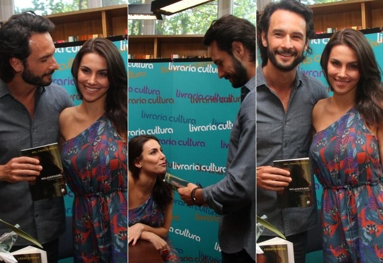 Outro casal que chamou atenção pela diferença de idade foi Rodrigo Santoro e Mel Fronckowiak. Doze anos mais nova que o ator de Hollywood, a ex-rebelde está perdidamente apaixonada pelo galã. Santoro fez questão de prestigiá-la no lançamento de Inclassificável, o primeiro livro de Mel