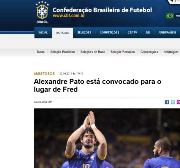 Na seleção, Pato substituirá Fred, cortado por conta de uma lesão na coxa direita, e será atração do Brasil para os jogos contra Austrália e Portugal. O jogador deve se apresentar na terça-feira (3) ao time brasileiro