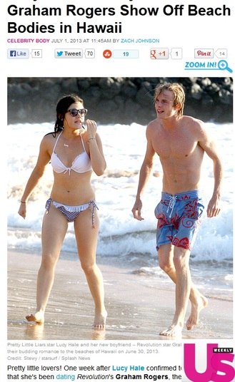 Lucy Hale, estrela da série Pretty Little Liars, namorava com Graham Rogers, mas o namoro terminou neste mês