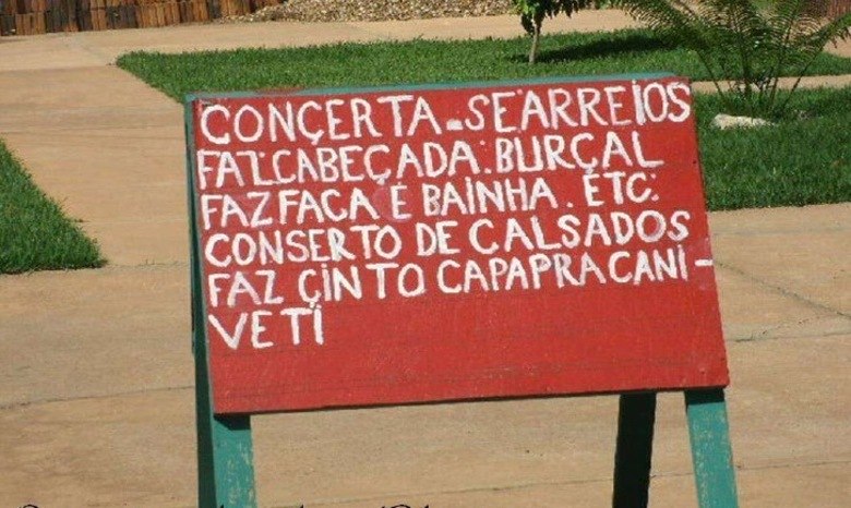 O verbo consertar deve ser o mais maltratado em anúncios pelo Brasil