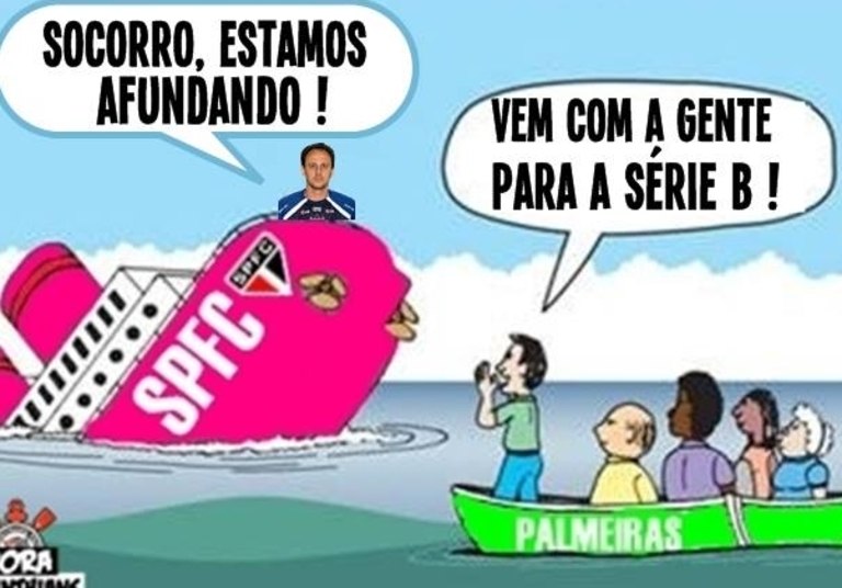 Na noite de quarta-feira (2), o São Paulo perdeu por 3 a 0 para o Santos e viu a ameaça do rebaixamento novamente voltar com força. Com isso, os rivais aproveitaram para tirar uma onda com os torcedores do Tricolor