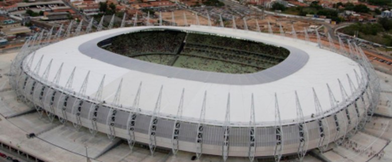 Castelão - &nbsp;Fortaleza (CE) - TUDO PRONTO!&nbsp;Capacidade:&nbsp;67 mil pessoasCusto:&nbsp;R$ 623 milhõesContrato:&nbsp;PPP (Parceria Público-Privada)&nbsp;Construtora:&nbsp;Consórcio Galvão, Andrade Mendonça e BWA (operadora)
