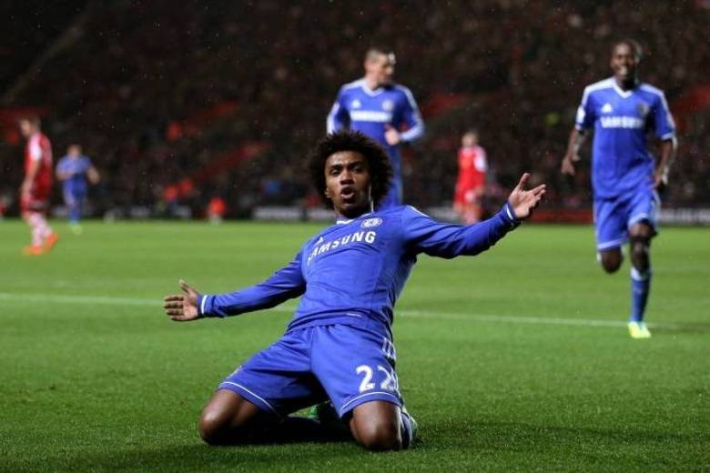 O meia Willian, revelado pelo Corinthians, também marcou um gol. O brasileiro fez o segundo do Chelsea, que agora é o terceiro colocado com apenas dois pontos a menos do que o líder... O meia Willian, revelado pelo Corinthians, também marcou um gol. O brasileiro fez o segundo do Chelsea, que agora é o terceiro colocado com apenas dois pontos a menos do que o líder...