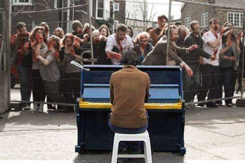 Tocando para zumbis famintos