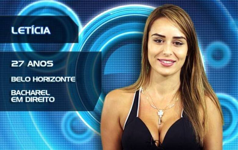 Letícia tem 27 anos, é bacharel em direito, e é da cidade de Belo Horizonte, em Minas GeraisBBB14: Letícia Santiago é casada e mãe de uma menina, mas queria ser Panicat