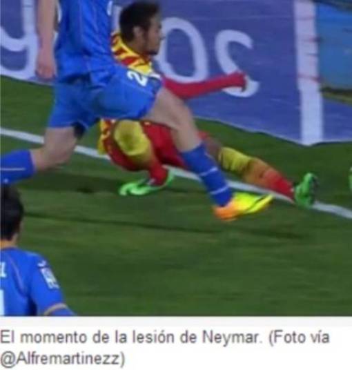 O diário espanhol Marca capturou o exato momento em que o brasileiro torceu o pé ao tentar uma jogada de linha de fundo
