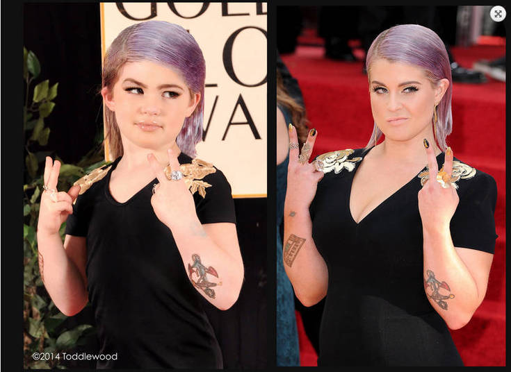 Kelly Osbourne emprestou o cabelo lilás a uma garotinha