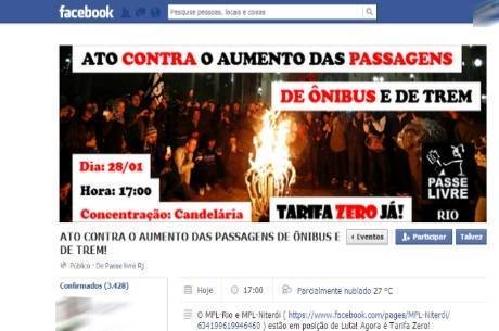 Mais de 3.400 pessoas confirmaram presença pela internet