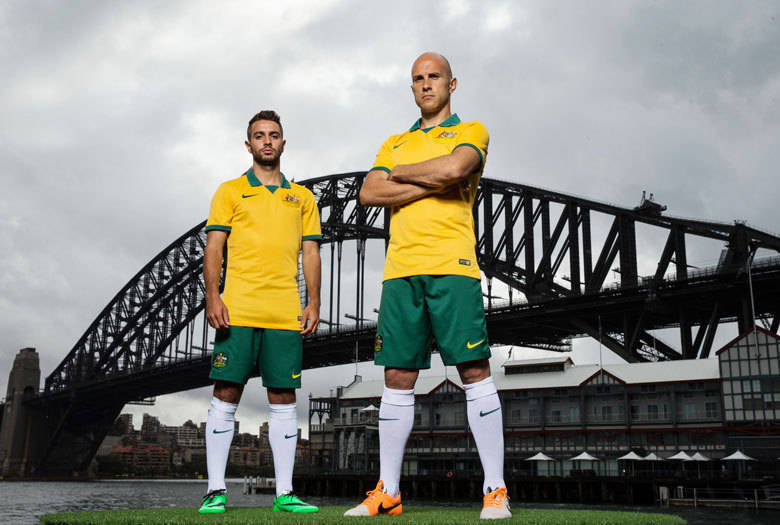 O amarelo do Brasil também será visto em outra seleção na Copa 2014. A seleção australiana dos jogadores Mark Bresciano Michael Zullo também promete muito estilo nos gramados do País