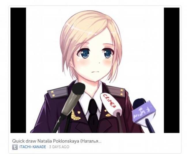 Algumas pessoas ficaram tão hipnotizadas com a beleza de Natalia que criaram versões da moça nos mangás e animes (desenhos com técnica japonesa). Nos quadrinhos, ela aparece como uma heroína pronta para a batalha Algumas pessoas ficaram tão hipnotizadas com a beleza de Natalia que criaram versões da moça nos mangás e animes (desenhos com técnica japonesa). Nos quadrinhos, ela aparece como uma heroína pronta para a batalha