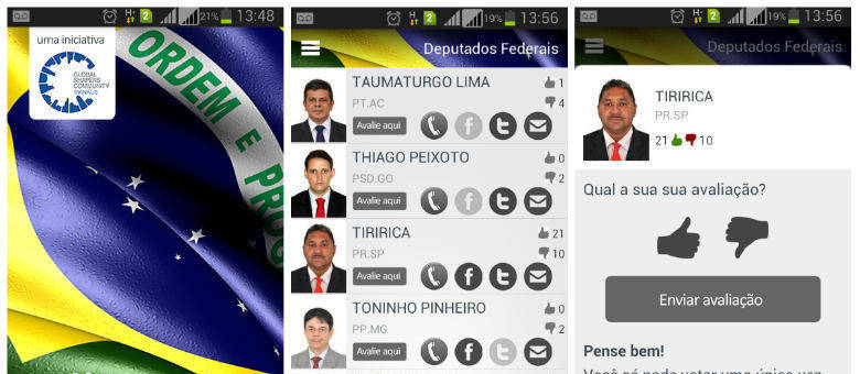 Também é possível deixar sua avaliação sobre o político por meio da plataforma