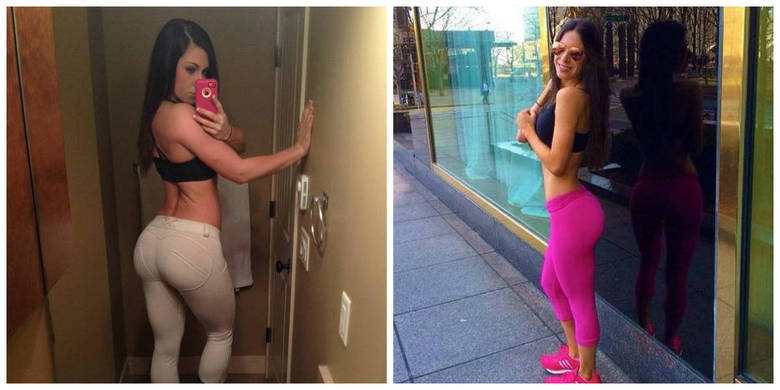 Jen Selter (à direita) era até pouco tempo atrás unanimidade entre os fãs de esporte, que deram à torcedora do Boston Red Sox o título de bumbum mais bonito das redes sociais e não cansavam de elogiar as curvas da personal trainer.Porém, o posto da personal trainer está ameaçado. A culpa é de Caitlin Arroz, uma canadense que também tem pegado pesado na malhação e conquistou os internautas com os seus atributos Jen Selter (à direita) era até pouco tempo atrás unanimidade entre os fãs de esporte, que deram à torcedora do Boston Red Sox o título de bumbum mais bonito das redes sociais e não cansavam de elogiar as curvas da personal trainer.Porém, o posto da personal trainer está ameaçado. A culpa é de Caitlin Arroz, uma canadense que também tem pegado pesado na malhação e conquistou os internautas com os seus atributos