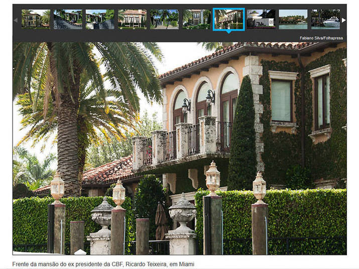 Segundo reportagem do site Lance.net, a mansão de Teixeira em Miami tem 1.324,36 metros quadrados, e foi comprada por cerca de R$ 1,8 milhão (US$ 924.400, em 1997, quando foi comprada)