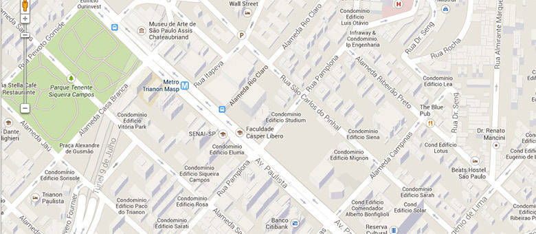 Google Maps mostra empresas no entorno da avenida Paulista, em São Paulo