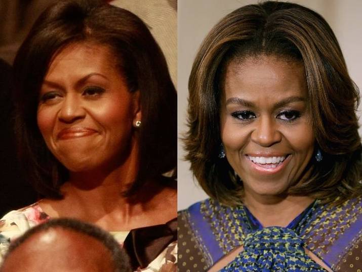 Nem a primeira-dama dos Estados Unidos se livrou de fazer as sobrancelhas de forma errada! Michelle Obama, logo no início do primeiro mandato de seu marido, usava um estilo bem mais fino e arqueado