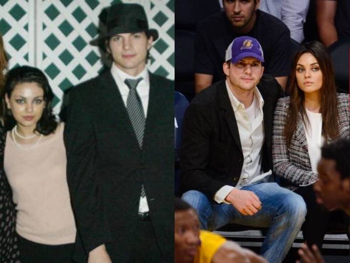 Ashton Kutcher e Mila KunisA amizade é antiga: Ashton e Mila se conheceram em 1998, quando faziam a série That 70's Show, e até interpretavam um casal. Porém, na época não namoraram e voltaram a se aproximar em 2012, após o término do casamento dele com Demi Moore