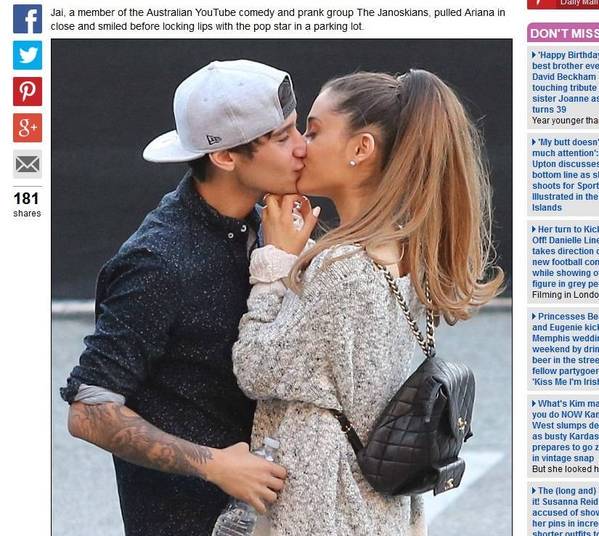 Não é fácil ser famoso, principalmente na hora de ter um relacionamento. A cantora Ariana Grande sabe muito bem disso. Nesta quinta-feira (1) aconteceu o iHeartRadio Awards, em Los Angeles, e a bonitinha foi flagrada aos beijos com o ex-namorado, o cantor Jai Brooks. Até aí seria um caso comum de reconciliação, mas a relação deles terminou de maneira bem trágica!