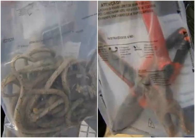 O corpo da jovem morta em abril foi encontrado a 500 metros do cativeiro. Na casa, foram apreendidas as cordas usadas no crime, alicates e sacos de sal O corpo da jovem morta em abril foi encontrado a 500 metros do cativeiro. Na casa, foram apreendidas as cordas usadas no crime, alicates e sacos de sal