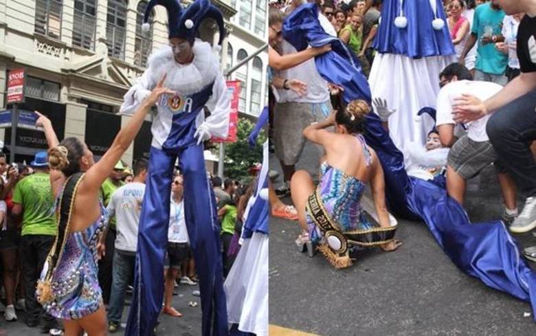 Lia Khey foi outra famosa que 'beijou o chão' no Carnaval. O tombo aconteceu em 2012, enquanto a ex-BBB desfilava no bloco da Preta Gil, que embalou foliões do Rio de Janeiro Lia Khey foi outra famosa que 'beijou o chão' no Carnaval. O tombo aconteceu em 2012, enquanto a ex-BBB desfilava no bloco da Preta Gil, que embalou foliões do Rio de Janeiro