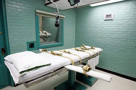 Sala onde prisioneiros condenados à morte eram executados no Texas, EUA, é fotografada em 2008
