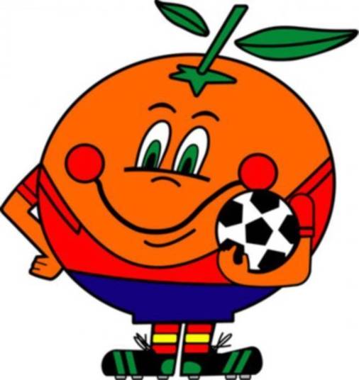 Na Copa de 1982, a Espanha optou por uma fruta na hora de criar sua mascote. Foi aí que nasceu Naranjito (laranjinha, em português), uma laranja sorridente e simpática que segurava uma bola na mão