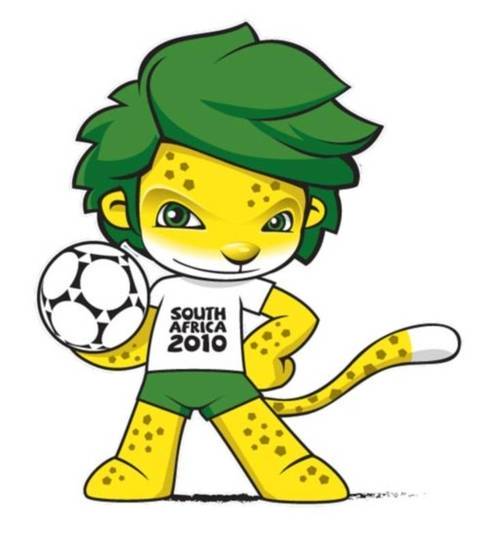 Zakumi, a mascote
da Copa do Mundo de 2010 na África do Sul, é um leopardo com o cabelo verde