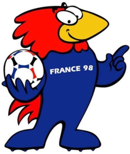 Mascote da Copa
de 1998 na França, o Footix é um galo simpático, vestido com as cores tradicionais da seleção da França