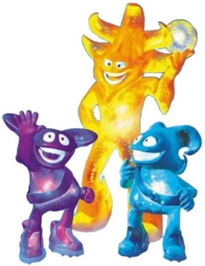 Em 2002, a Copa foi sediada por Coreia do Sul e Japão. As mascotes foram Ato, Nik e Kaz. Foi a primeira vez na história das Copas que dois países receberam conjuntamente o mundial