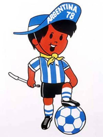 A exemplo de outras mascotes, a Argentina, sede da Copa de  1978, apresentou o Gauchito, um garoto com camisa da seleção, lencinho no pescoço e um bola sob o pé direito