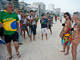 As ativistas Sara Winter e Fernanda Frendoshy fizeram topless no fim da tarde desta segunda-feira (9) em Ipanema, na zona sul do Rio, para protestar contra a realização da Copa do Mundo no Brasil