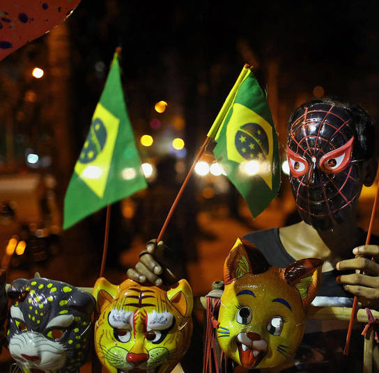 As cores verde e amarelo estão se espalhando pelo país asiático