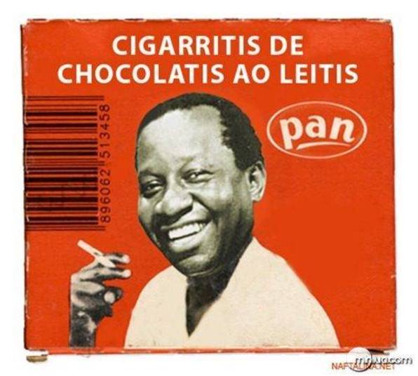 E nem mesmo o rapazinho negro da embalagem de chocolates escapou da criatividade de seus criadores