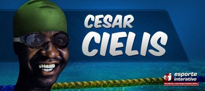 E se de repente o campeão olímpico de natação César Cielo ganhasse o rosto do Mussum?