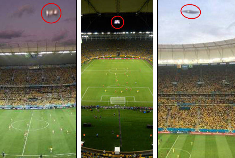A Copa do Mundo está sendo vista por Ets? Como assim? É o que um grupo esotérico do centro-oeste do País está dizendo, tese que foi discutida na internet e que acabou criticada por ufólogos. Ouvimos alguns deles. A polêmica, assim como as naves, está no ar. O R7 investigou o assunto. Fizemos essa montagem com imagens de supostas naves só para entrar no clima, mas tem gente levando a sério esse negócio. As outras imagens que ilustram esta galeria de fotos foram postadas na internet ou em sites especializados 