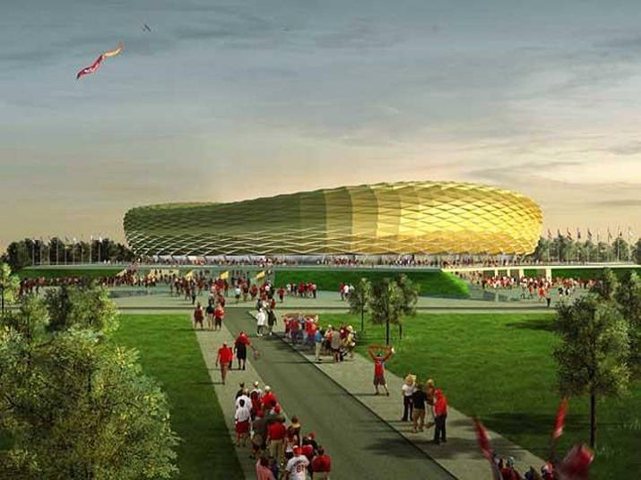 Estádio Kaliningrado com capacidade para 44.105 mil pessoas