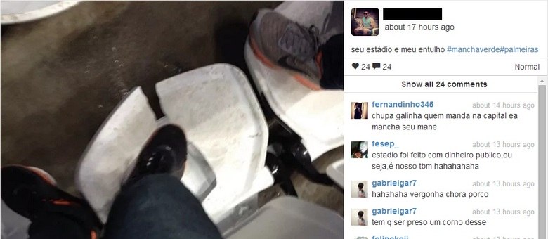 Palmeirense que destruiu cadeira vacila e é identificado por vandalismo em rede social