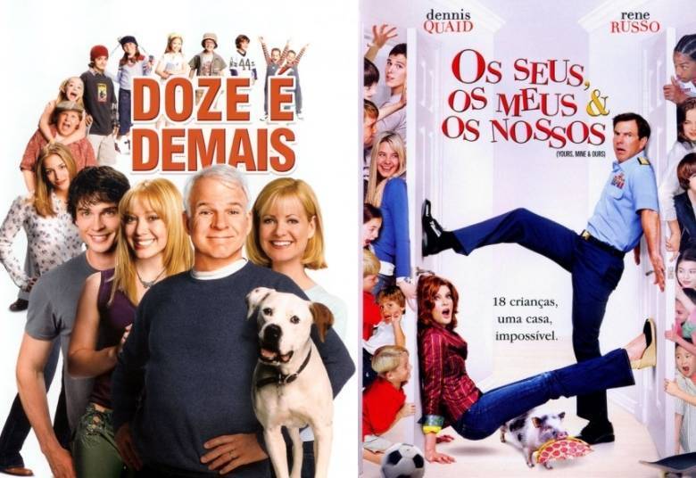 As famílias de Doze É Demais e Os Seus, Os Meus, Os Nossos não se contentaram em ter um casal de filhos: na primeira comédia o casal Baker teve 12 crianças. Já no segundo longa, o personagem de Dennis Quaid é um viúvo responsável por oito filhos e reencontra a ex-namorada, interpretada por Rene Russo, que possui 10 filhos! Os dois resolvem dar uma segunda chance ao romance, mas os novos irmãos logo se estranham