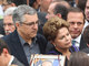 Dilma apareceu acompanhada do candidato do PT ao governo de São Paulo, Alexandre Padilha.Leia também: 100 mil se despedem de Eduardo Campos em Recife
